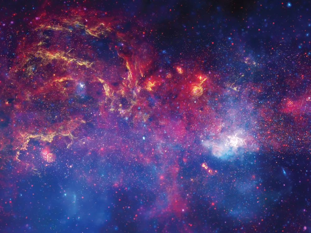 A composite image of the center of the Milky Way galaxy